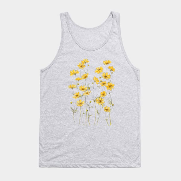 Yellow Cosmos, Illustration Tank Top by JessicaRose